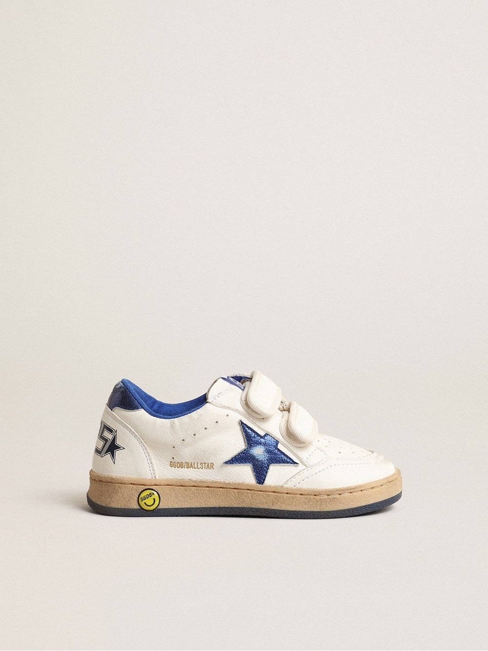 Golden Goose Kids White & Blue Star Velcro Sneaker. 27. - Picture 1 of 5
